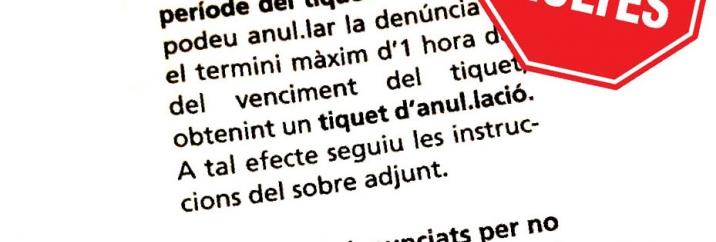 Cartell STOP MULTES La CUP de Mollet planteja la impugnació de les multes de la zona blava